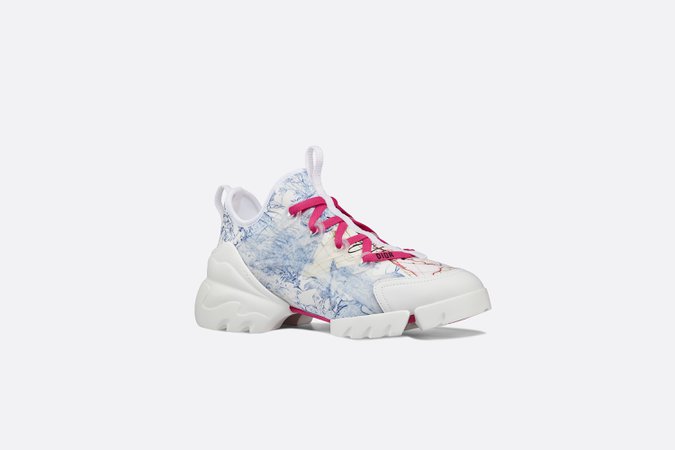D-Connect Sneaker Blue Technical Fabric with Dior Around the World Print - Shoes - Women's Fashion | DIOR