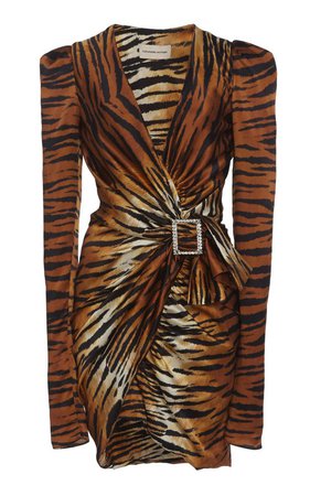 Tiger Print Satin Dress by Alexandre Vauthier | Moda Operandi