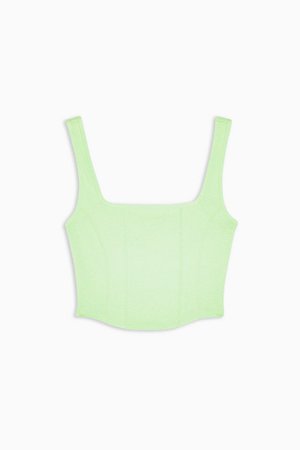 Green Double Seam Crop Vest | Topshop