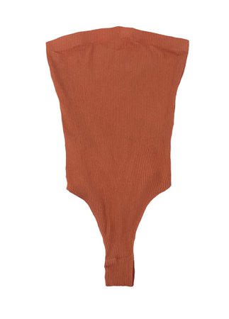 strapless bodysuit in rust