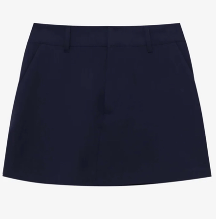 skirt dark blue pull and bear