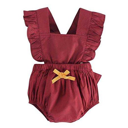 Amazon.com: OUBAO Baby Romper Summer Newborn Toddler Infant Boy Girl Sleeveless Bowknot Rompers Tops Jumpsuit Bodysuit Outfits Clothes Set (Red, 0-6 Months): Clothing