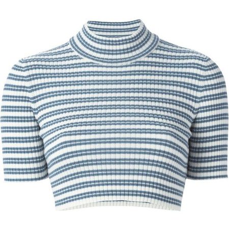 Alessandra Rich Striped Cropped Sweater