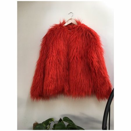 red fluffy jacket - Sök på Google