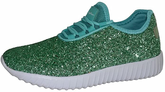 Amazon.com | ROXY ROSE Women Fashion Jogger Sneaker - Lightweight Glitter Quilted Lace up Shoes & Elastic Tongue(Red, 7 B(M) US) | Fashion Sneakers