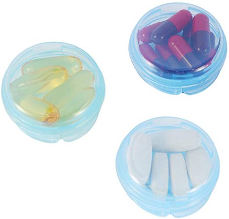Amazon.com: Small Pill Box (3 Pack), Daily Pill Organizer Portable for Purse Pocket,Travel Pill Case Medicine Storage Container Earplug Case (Blue): Health & Personal Care