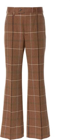 Patsyne Checked Wool Flared Trousers