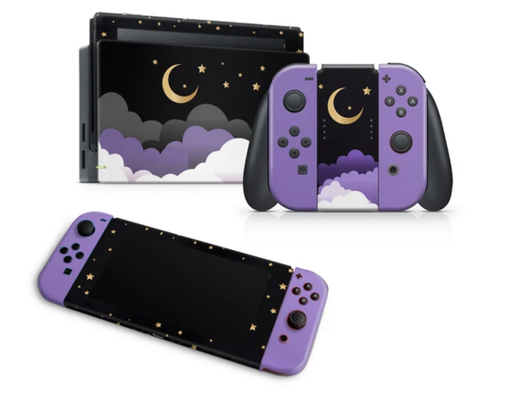 Nintendo switch purple Luna moon stars