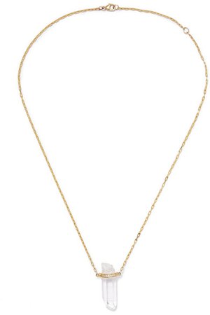 Harris Zhu | 14-karat gold, crystal quartz and diamond necklace | NET-A-PORTER.COM