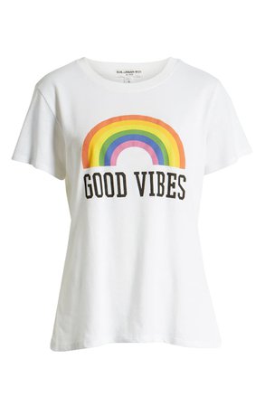 Sub_Urban Riot Good Vibes Rainbow Graphic Tee white
