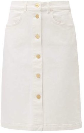 Vintage Boot Denim Skirt - Womens - White