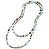Amazon.com: Niumike Crystal Beads Long Necklaces with Statement Transparent Pendant, 100% Hand Braided Necklace, Free Flannel Bag (Grey): Jewelry