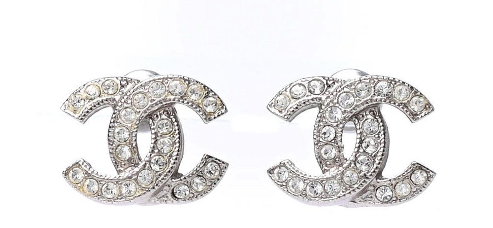 Silver Chanel earrings