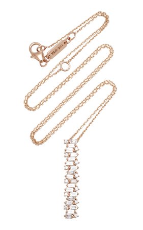 18K Rose Gold Diamond Necklace by Suzanne Kalan | Moda Operandi