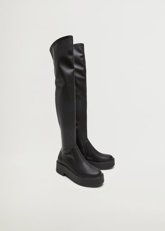 Platform boots with tall leg - Women | Mango United Kingdom