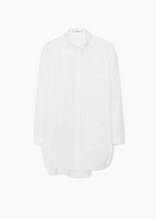 Chest-pocket cotton shirt | MANGO