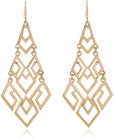 Amazon.com: D EXCEED Women's Chandelier Drop Earrings Gift Wrapped Fashion Gold Cutout Tiered Dangle Drop Earrings Gold: Clothing