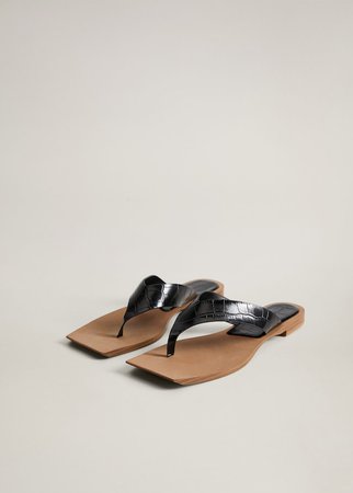 Croc-effect sandals - Women | Mango USA