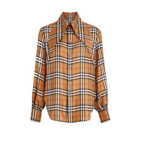 burberry oversized collar silk shirt