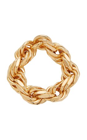 Gold-Plated Silver Woven Rope Bracelet By Bottega Veneta | Moda Operandi