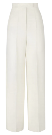 FENDI Trousers - White wool and silk trousers