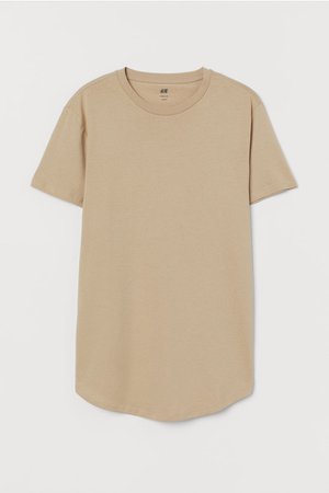 Длинная футболка - Бежевый - Мужчины | H&M RU