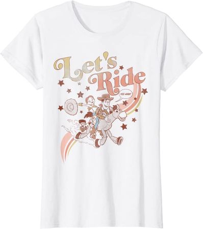 Amazon.com: Disney Pixar Toy Story Jessie & Woody Let's Ride Gradient T-Shirt : Clothing, Shoes & Jewelry