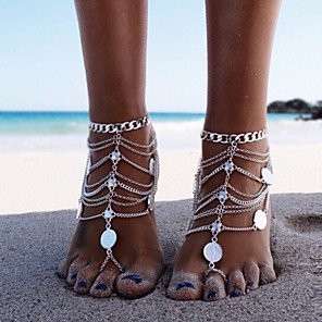 Barefoot Sandals feet jewelry Ladies European Bikini Women's Body Jewelry For Daily Bikini Thick Chain Imitation Diamond Alloy Gold Silver 1pc 6766868 2020 – $15.11