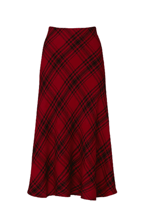 Ralph Lauren - Red Plaid Midi Skirt
