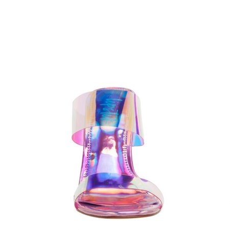 FEUD PINK HOLOGRAPHIC PERPSPEX MULES