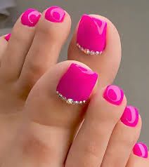 neon pink toe nails - Google Search