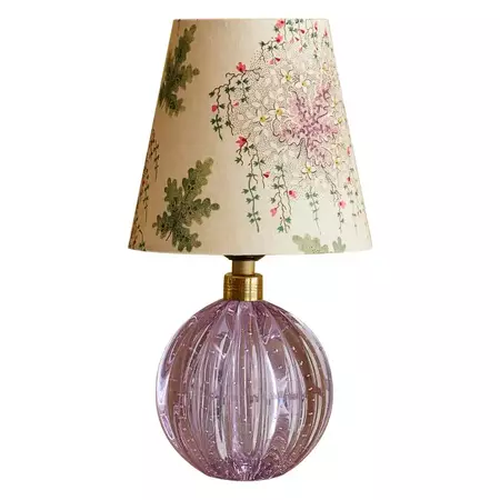 Vintage Murano Table Lamp with Customized Shade, Italy, 1950's For Sale at 1stDibs