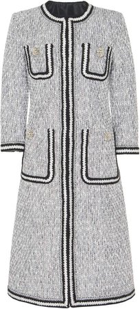 Andrew Gn Button-Embellished Tweed Coat