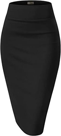 Womens Premium Stretch Office Pencil Skirt KSK45002 Black 2X at Amazon Women’s Clothing store