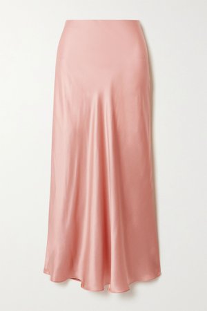 Pink Silk-satin midi skirt | Le Kasha | NET-A-PORTER