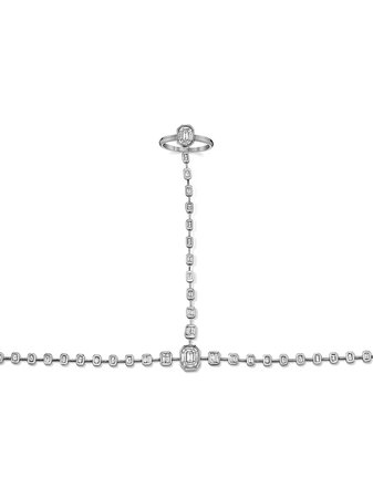 SHAY 18kt white gold emerald cut diamond Illusion hand chain silver SB126 - Farfetch