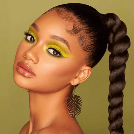 lime green makeup bold eyes makeup black woman makeup