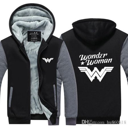 2018 DC Comics Super Hero Wonder Woman Print Hoodies Men Women Cashmere Sweatshirts Autumn and Winter Thicken Coat Cotton Jacket