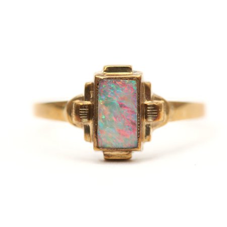 SOLD TO R10k Art Deco Opal Ring | Etsy