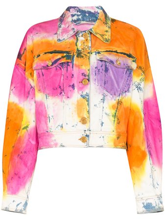 Versace Tie-Dyed Denim Jacket Ss20 | Farfetch.com