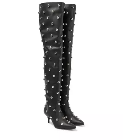 Magda Butrym - Embellished leather over the knee boots | Mytheresa