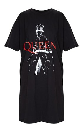 Black Queen Slogan T Shirt Dress - T-Shirt Dresses - Dresses - from £8 - Clothing | PrettyLittleThing