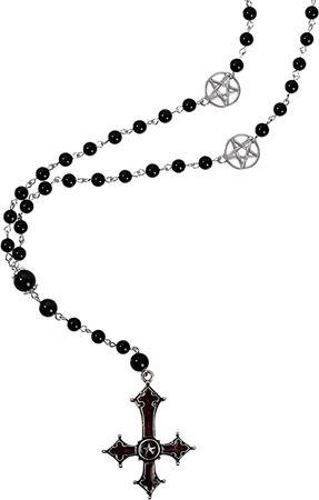 Amazon.com: Sacina Gothic Goth Pentagram Cross Necklace, Long Bead Upside Down Cross Necklace, Halloween Christmas New Year Jewelry Gift for Women : Clothing, Shoes & Jewelry