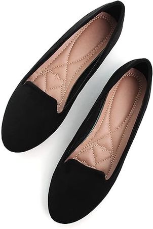Amazon.com | SAILING LU Women Round Toe Flats Comfortable Ballet Shoes Dressy Slip-ons Loafers | Shoes