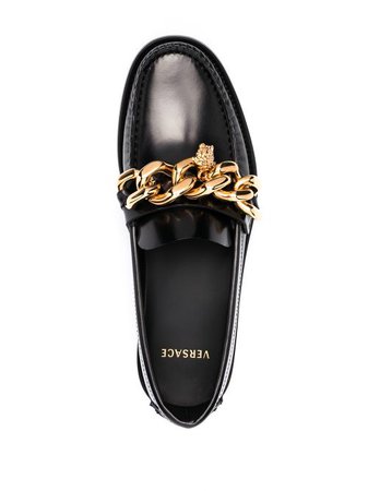 Versace chain-detail Loafers - Farfetch