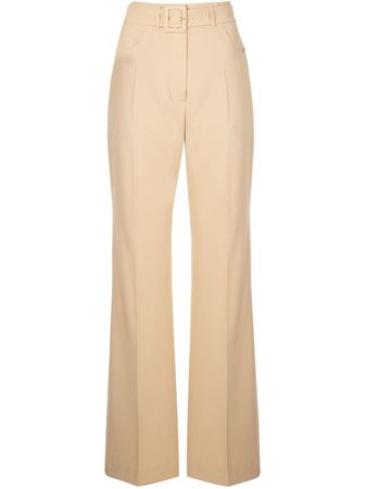 Shop Nanushka Clara belted flared trousers with Express Delivery - FARFETCH