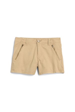 khaki zipper shorts