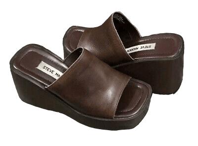 brown y2k 90s sandals vintage chunky slides