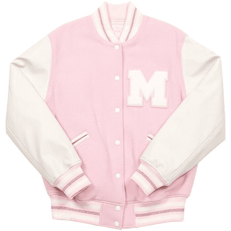 pink letterman jacket school