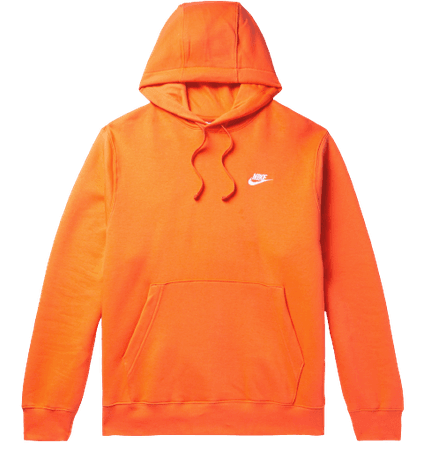 Nike Club Logo-Embroidered Fleece-Back Cotton-Blend Jersey Hoodie